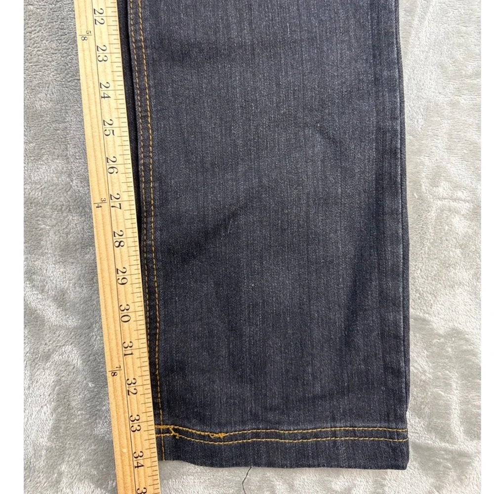 Christian Audigier Jeans Mens 31x34 Straight Dark Wash Embroidered Tattoo EUC
